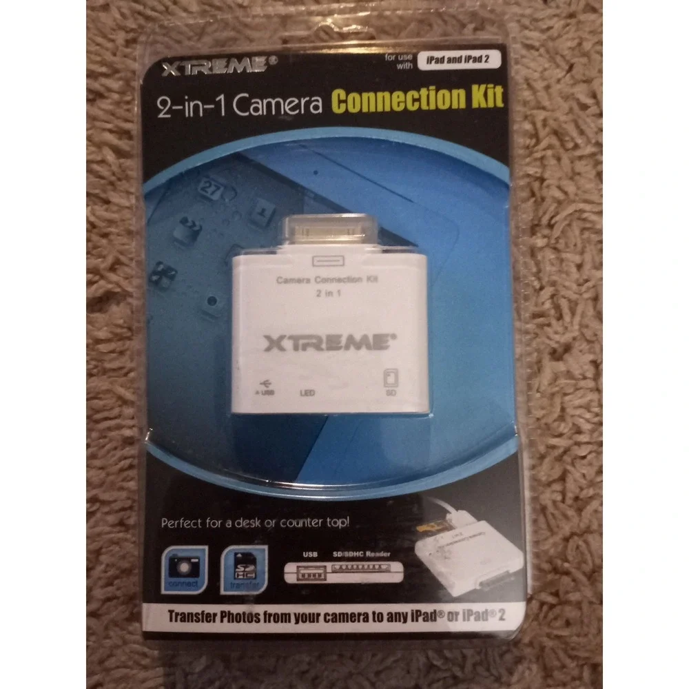 NIP Xtreme 2-in-1 Camera Connection Kit for Ipad & Ipad 2 Transfer Photos 88790